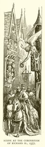 Scen vid kröningen av Richard II, 1377 av English School