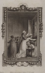 Scen från Clarissa, av Samuel Richardson av English School