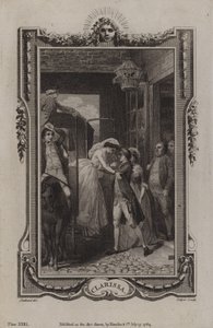 Scen från Clarissa, av Samuel Richardson av English School