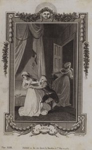 Scen från Clarissa, av Samuel Richardson av English School