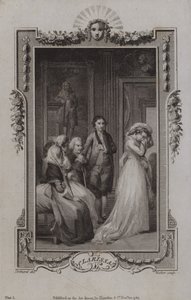 Scen från Clarissa, av Samuel Richardson av English School