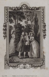 Scen från Clarissa, av Samuel Richardson av English School