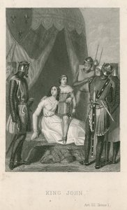 Scen från King John av William Shakespeare av English School
