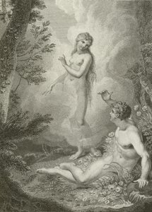 Scen från Paradise Lost, av John Milton av English School