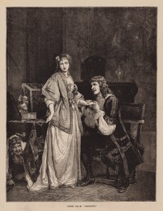 Scen ur "Tartuffe" (gravyr) av English School