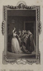 Scen från The History of Sir Charles Grandison, av Samuel Richardson av English School