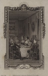 Scen från The History of Sir Charles Grandison, av Samuel Richardson av English School