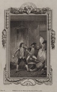 Scen från The History of Sir Charles Grandison, av Samuel Richardson av English School