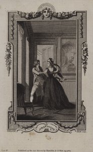 Scen från The History of Sir Charles Grandison, av Samuel Richardson av English School