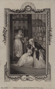 Scen från The History of Sir Charles Grandison, av Samuel Richardson av English School