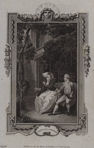 Scen från The Virtuous Orphan, av Mary Collyer av English School