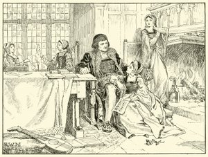 Scen i Mores Chelsea Home (bläck på papper) av English School