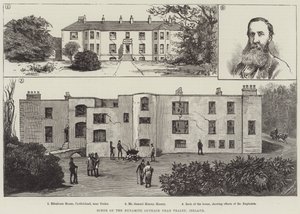Scen av Dynamite Outrage nära Tralee, Irland (gravyr) av English School