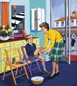 Skolsköterska (gouache på papper) av English School