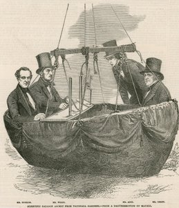 Vetenskaplig ballonguppstigning från Vauxhall Gardens, London av English School