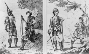 Scottish Soldiers of the Highlands och en höglandsofficer och serjeant av English School