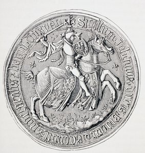 Sigill av Jean II, hertig av Bourgogne, greve av Nevers och baron av Donzy, ca 1880 av English School