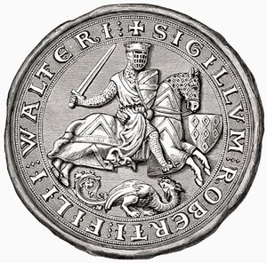 Seal of Robert Fitzwalter, från A Short History of the English People av J. R. Green, publicerad 1893 av English School