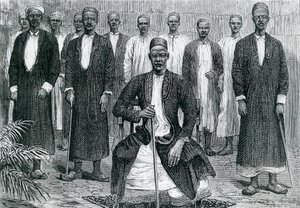 Sekebobo chef för Chagwe, Mtesa chef för Uganda, Chambarango och Pokino premiärministern (gravyr) av English School