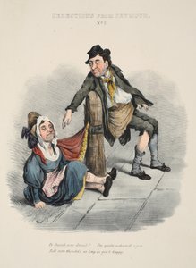 Urval från Seymour: Nr 2, Varför Sarah är full! Jag skäms ganska mycket över dig. Will röstar oddsen, så länge du är nöjd, pub c. 1840 (handfärgad gravyr) av English School