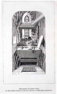 Separat tvättcell i kvinnofängelset i City House of Correction, Holloway, från "The Criminal Prisons of London and Scenes of Prison Life" av English School