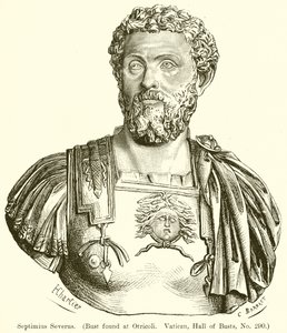 Septimius Severus. (Byst hittad på Otricoli. Vatiean, Hall of Busts, nr 290)