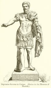 Septimius Severus i Cuirass. (Staty i Münchens museum) av English School