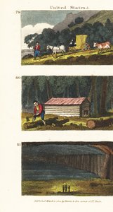 Nybyggare i en vagn som reser till de västra staterna 79, nybyggare som bygger en timmerstuga 80 och utsikt över Mammoth Cave i Kentucky 81 av English School