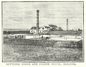 Avsättningsdammar och maskinhus, Barking (gravyr) av English School