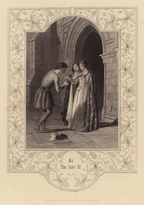 Shakespeare: Som ni vill ha det, akt 1, scen 2 (gravyr) av English School