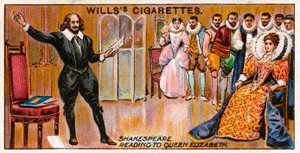 Shakespeare läser för drottning Elizabeth av English School