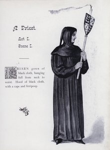 Shakespeares kung Richard III: A Priest, Akt I, Scene I (litho) av English School