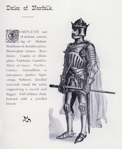 Shakespeares kung Richard III: Duke of Norfolk (litho) av English School
