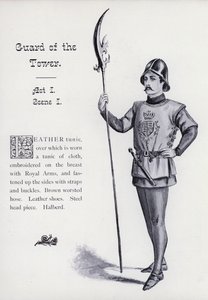 Shakespeares kung Richard III: Guard of the Tower, Akt I, Scene I (litho) av English School