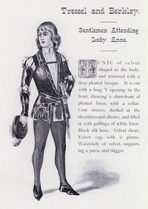Shakespeares kung Richard III: Tressel och Berkley, herrar som deltar i Lady Anne (litho) av English School