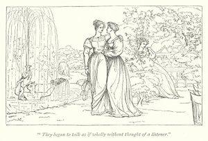 Shakespeares Much Ado About Nothing; Hero och Ursula diskuterar Beatrices karaktär i hennes hörsel av English School