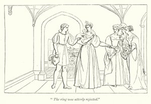 Shakespeares Two Gentlemen of Verona; Julia avvisar ringen (gravyr) av English School