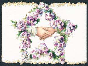 Skakar hand inuti Star of Flowers, kort av English School