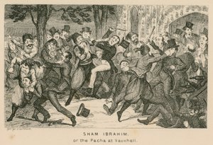 Sham Ibrahim eller Pacha vid Vauxhall Gardens, London av English School