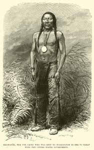 Shawanoh, Ute Chief som skickades till Washington 1863 för att behandla med USA:s regering av English School