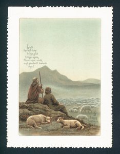 Herde och får, julkort av English School