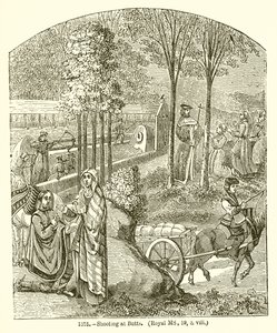 Skjuta på rumpor. (Royal MS, 19, o. Viii) av English School