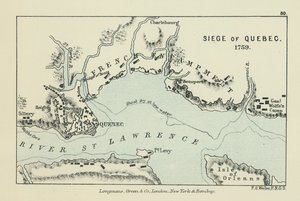 Belägringen av Quebec (färglitografi) av English School