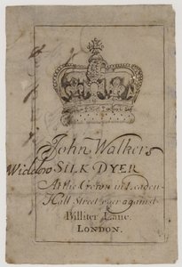 Silk Dyer, John Walker, handelskort av English School