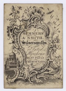 Silversmeder, Summers & Smith, handelskort av English School