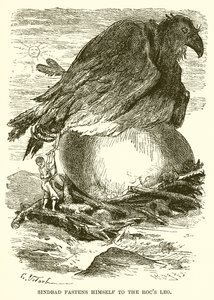 Sindbad fäster sig vid Rocs Leg av English School