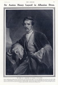 Sir Austen Henry Layard i albansk klänning av English School
