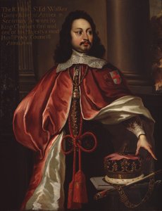 Sir Edward Walker (1611-1677), vapenbärare med strumpeband, slutet av 1600-talet (olja på duk) av English School