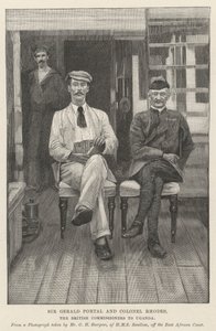 Sir Gerald Portal och överste Rhodes, de brittiska kommissionärerna i Uganda (gravyr) av English School