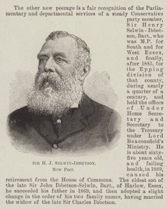 Sir H J Selwin-Ibbetson, New Peer (gravyr) av English School